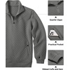 image:imageCOOFANDY Mens Quarter Zip Pullover Sweatshirt Casual Mock Neck Sweater 2026Dark Gray