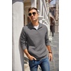 image:imageCOOFANDY Mens Quarter Zip Pullover Sweatshirt Casual Mock Neck Sweater 2026Dark Gray