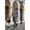 image:imageCOOFANDY Mens Quarter Zip Pullover Sweatshirt Casual Mock Neck Sweater 2026Dark Gray
