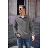 image:imageCOOFANDY Mens Quarter Zip Pullover Sweatshirt Casual Mock Neck Sweater 2026Dark Gray