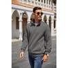 image:imageCOOFANDY Mens Quarter Zip Pullover Sweatshirt Casual Mock Neck Sweater 2026Dark Gray
