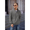 image:imageCOOFANDY Mens Quarter Zip Pullover Sweatshirt Casual Mock Neck Sweater 2026Dark Gray