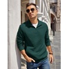 image:imageCOOFANDY Mens Quarter Zip Pullover Sweatshirt Casual Mock Neck Sweater 2026Green