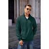 image:imageCOOFANDY Mens Quarter Zip Pullover Sweatshirt Casual Mock Neck Sweater 2026Green