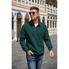 image:imageCOOFANDY Mens Quarter Zip Pullover Sweatshirt Casual Mock Neck Sweater 2026Green