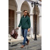 image:imageCOOFANDY Mens Quarter Zip Pullover Sweatshirt Casual Mock Neck Sweater 2026Green