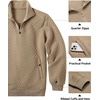 image:imageCOOFANDY Mens Quarter Zip Pullover Sweatshirt Casual Mock Neck Sweater 2026Khaki