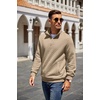 image:imageCOOFANDY Mens Quarter Zip Pullover Sweatshirt Casual Mock Neck Sweater 2026Khaki