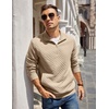 image:imageCOOFANDY Mens Quarter Zip Pullover Sweatshirt Casual Mock Neck Sweater 2026Khaki