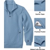 image:imageCOOFANDY Mens Quarter Zip Pullover Sweatshirt Casual Mock Neck Sweater 2026Light Blue
