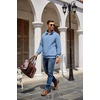 image:imageCOOFANDY Mens Quarter Zip Pullover Sweatshirt Casual Mock Neck Sweater 2026Light Blue