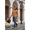 image:imageCOOFANDY Mens Quarter Zip Pullover Sweatshirt Casual Mock Neck Sweater 2026Light Brown