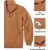 image:imageCOOFANDY Mens Quarter Zip Pullover Sweatshirt Casual Mock Neck Sweater 2026Light Brown