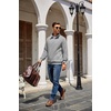 image:imageCOOFANDY Mens Quarter Zip Pullover Sweatshirt Casual Mock Neck Sweater 2026Light Grey