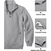 image:imageCOOFANDY Mens Quarter Zip Pullover Sweatshirt Casual Mock Neck Sweater 2026Light Grey