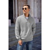 image:imageCOOFANDY Mens Quarter Zip Pullover Sweatshirt Casual Mock Neck Sweater 2026Light Grey