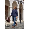 image:imageCOOFANDY Mens Quarter Zip Pullover Sweatshirt Casual Mock Neck Sweater 2026Navy Blue