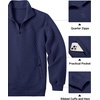 image:imageCOOFANDY Mens Quarter Zip Pullover Sweatshirt Casual Mock Neck Sweater 2026Navy Blue