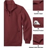 image:imageCOOFANDY Mens Quarter Zip Pullover Sweatshirt Casual Mock Neck Sweater 2026Red