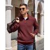 image:imageCOOFANDY Mens Quarter Zip Pullover Sweatshirt Casual Mock Neck Sweater 2026Red