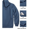 image:imageCOOFANDY Mens Quarter Zip Pullover Sweatshirt Casual Mock Neck Sweater 2026Slate Blue