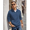 image:imageCOOFANDY Mens Quarter Zip Pullover Sweatshirt Casual Mock Neck Sweater 2026Slate Blue