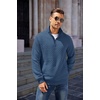 image:imageCOOFANDY Mens Quarter Zip Pullover Sweatshirt Casual Mock Neck Sweater 2026Slate Blue