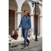 image:imageCOOFANDY Mens Quarter Zip Pullover Sweatshirt Casual Mock Neck Sweater 2026Slate Blue