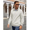 image:imageCOOFANDY Mens Quarter Zip Pullover Sweatshirt Casual Mock Neck Sweater 2026White