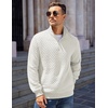 image:imageCOOFANDY Mens Quarter Zip Pullover Sweatshirt Casual Mock Neck Sweater 2026White