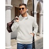 image:imageCOOFANDY Mens Quarter Zip Pullover Sweatshirt Casual Mock Neck Sweater 2026White