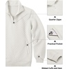 image:imageCOOFANDY Mens Quarter Zip Pullover Sweatshirt Casual Mock Neck Sweater 2026White