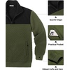 image:imageCOOFANDY Mens Quarter Zip Pullover Sweatshirt Casual Mock Neck Sweater 2026Zcolor Block Army GreenBlack