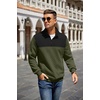 image:imageCOOFANDY Mens Quarter Zip Pullover Sweatshirt Casual Mock Neck Sweater 2026Zcolor Block Army GreenBlack