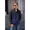 image:imageCOOFANDY Mens Quarter Zip Pullover Sweatshirt Casual Mock Neck Sweater 2026Zcolor Block NavyBlack