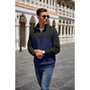 image:imageCOOFANDY Mens Quarter Zip Pullover Sweatshirt Casual Mock Neck Sweater 2026Zcolor Block NavyBlack