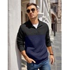 image:imageCOOFANDY Mens Quarter Zip Pullover Sweatshirt Casual Mock Neck Sweater 2026Zcolor Block NavyBlack