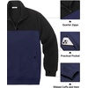 image:imageCOOFANDY Mens Quarter Zip Pullover Sweatshirt Casual Mock Neck Sweater 2026Zcolor Block NavyBlack