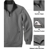 image:imageCOOFANDY Mens Quarter Zip Pullover Sweatshirt Casual Mock Neck Sweater 2026Zcontrast GrayBlack