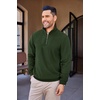 image:imageCOOFANDY Mens Soft Quarter Zip Pullover Mock Neck Corduroy SweatshirtArmy Green