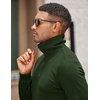 image:imageCOOFANDY Mens Soft Quarter Zip Pullover Mock Neck Corduroy SweatshirtArmy Green