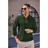 image:imageCOOFANDY Mens Soft Quarter Zip Pullover Mock Neck Corduroy SweatshirtArmy Green