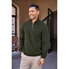 image:imageCOOFANDY Mens Soft Quarter Zip Pullover Mock Neck Corduroy SweatshirtArmy Green With Brown Collar