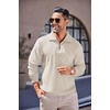 image:imageCOOFANDY Mens Soft Quarter Zip Pullover Mock Neck Corduroy SweatshirtBeige