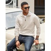 image:imageCOOFANDY Mens Soft Quarter Zip Pullover Mock Neck Corduroy SweatshirtBeige