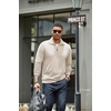 image:imageCOOFANDY Mens Soft Quarter Zip Pullover Mock Neck Corduroy SweatshirtBeige