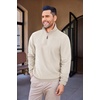 image:imageCOOFANDY Mens Soft Quarter Zip Pullover Mock Neck Corduroy SweatshirtBeige