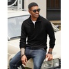 image:imageCOOFANDY Mens Soft Quarter Zip Pullover Mock Neck Corduroy SweatshirtBlack