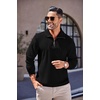 image:imageCOOFANDY Mens Soft Quarter Zip Pullover Mock Neck Corduroy SweatshirtBlack
