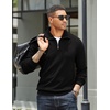 image:imageCOOFANDY Mens Soft Quarter Zip Pullover Mock Neck Corduroy SweatshirtBlack